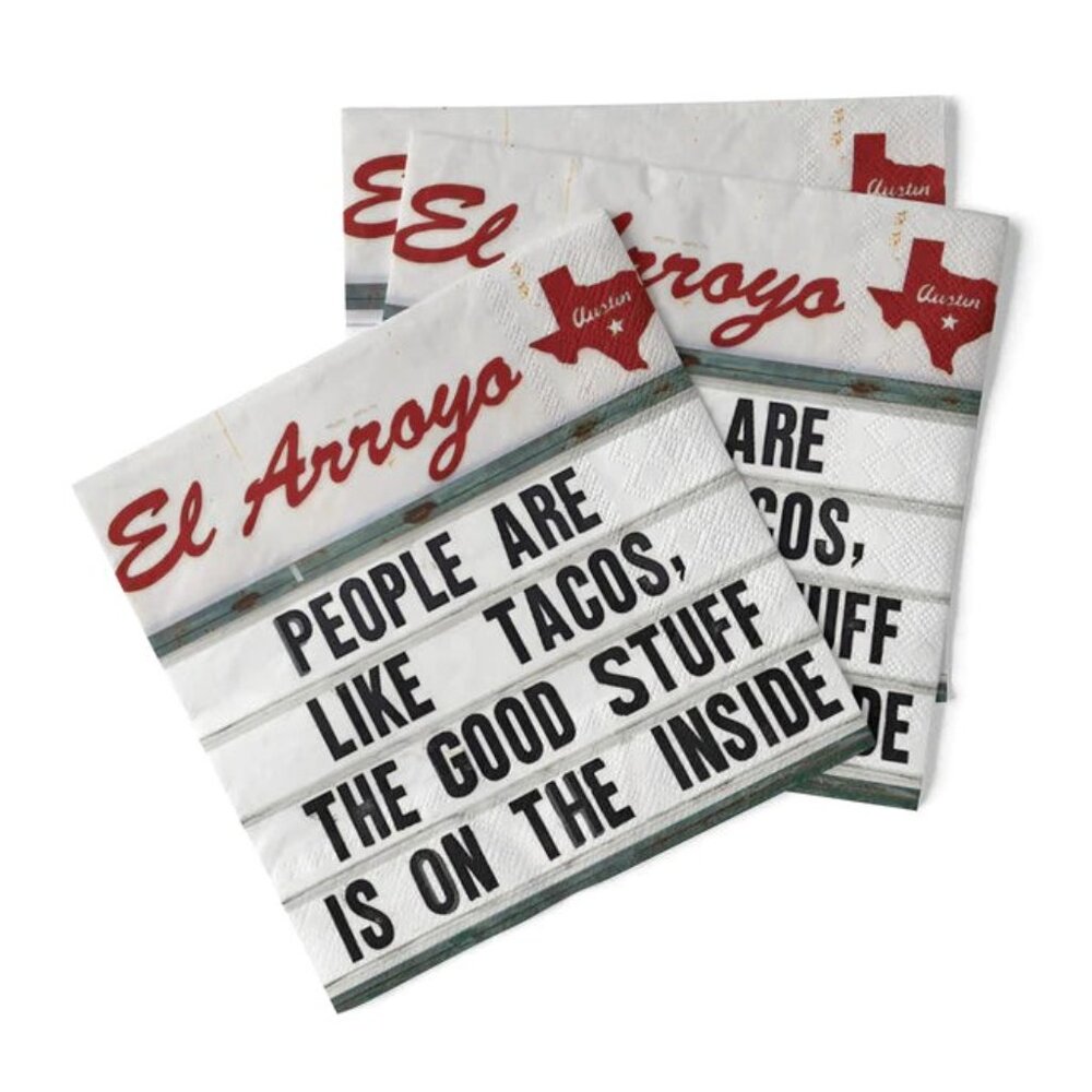 El Arroyo Paper Napkins (40) People Are Like Tacos, Good Stuff Is On The Inside